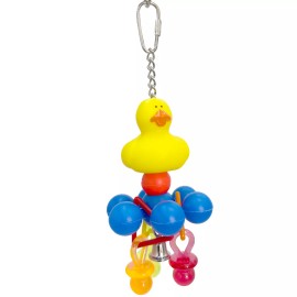 Mandarin Bird Toys 1119 UFO Ducky Quacker - Handmade Colorful Hanging Interactive Bird Cage Toy
