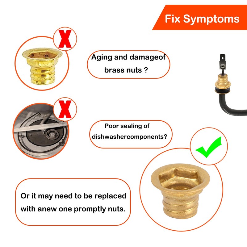 154106202 Dishwasher Heating Element nut Replacement Dishwasher Heating Element-4Pcs
