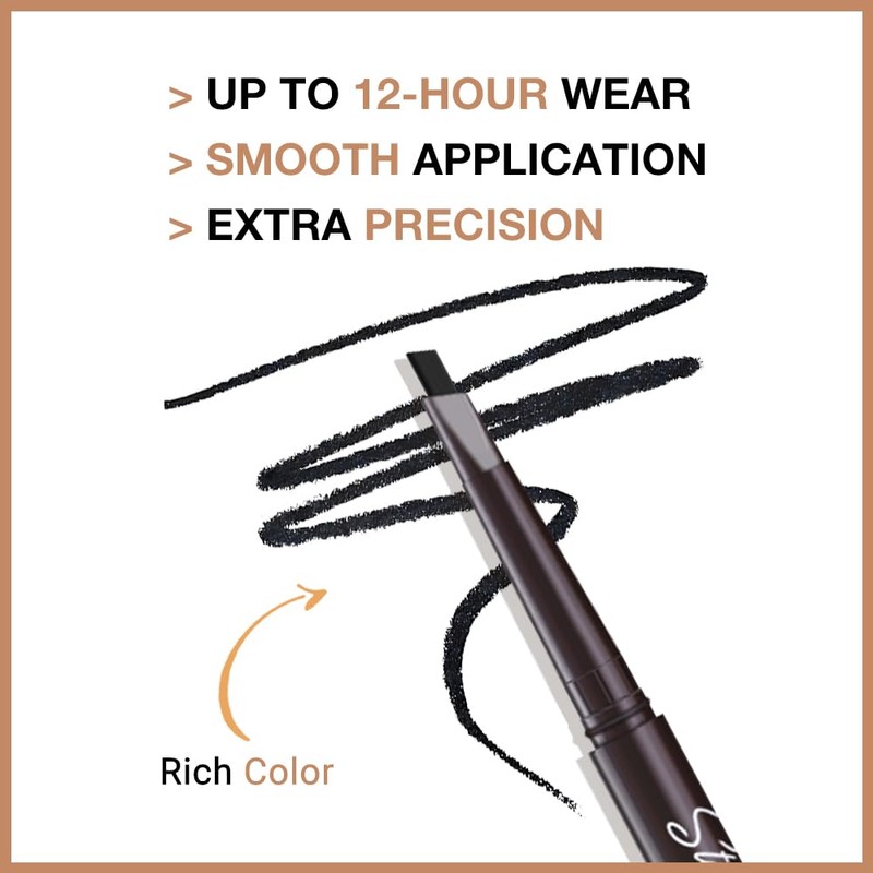 5 Pcs Ultimate Eyebrow Retractable Definer Pencils,Dual-Sided Natural Soft Textured