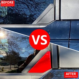 RERPRO Rear Window Triangle Cover Trim Compatible with 2021 2022 2023 2024 2025 Ford Bronco 4 Door Accessories Exterior Decoration Trims Kit Protection Decor Covers, 1 Pair Red