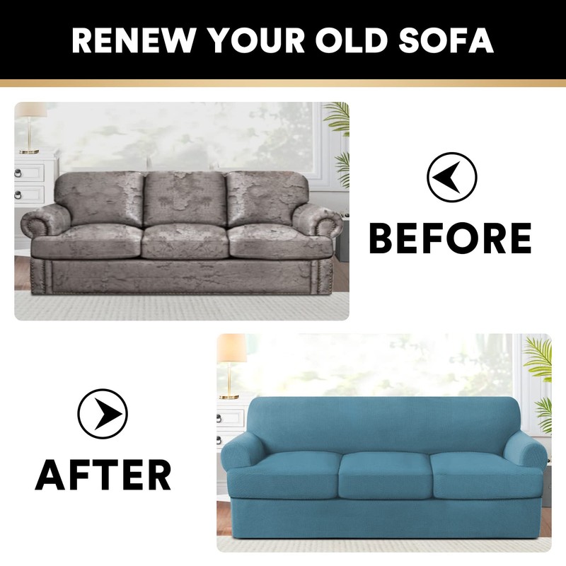 PrinceDeco T Cushion Sofa Slipcover 4 Pieces Sofa Covers for