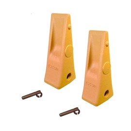 2 - CAT Style Backhoe/Loader Bucket Dirt Teeth w pins & retainers - 1U3252