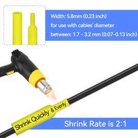 4 Pack HSe-611 Heat Shrink Label Replacement for Brother P-Touch Heat Shrink Tubing Label HSe611 5.8mm Yellow on White Heat Shrinktubes Compatible with Brother PTD450 PT-D400 PT-D600 PT-E300 PT-E500