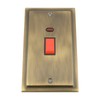 Cooker Switch w/Neon Indicator 45 Amp - Tall Plate -