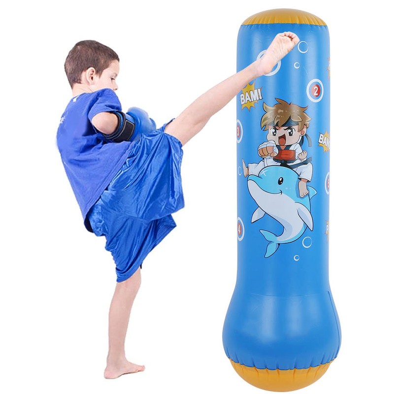 125cm Thickening Inflatable Standing Boxing Bag Folding Punching Bag for