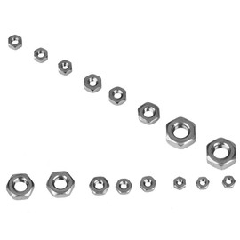 BOROCO Hex nut, M3 nut, 140 pieces M1/M1.2/M1.4/M1.6/M2/M2.5/M3 thread stainless steel hex nuts