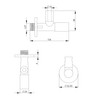 VARIOSAN Designer Angle Valve 12678, 1/2 Inch, Long Design, Self-Sealing,