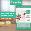 8.5x14 Removable Self-adhesive Vinyl Sticker Paper, Waterproof, Legal Size, Suitable