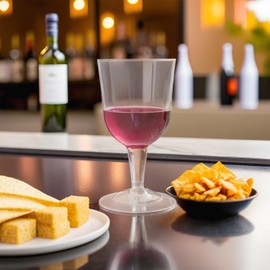 Clear Plastic Wine Glasses (5.5 Oz) 8 Count - Premium Quality, Perfectly Sized & Disposable - Great For Parties & Events