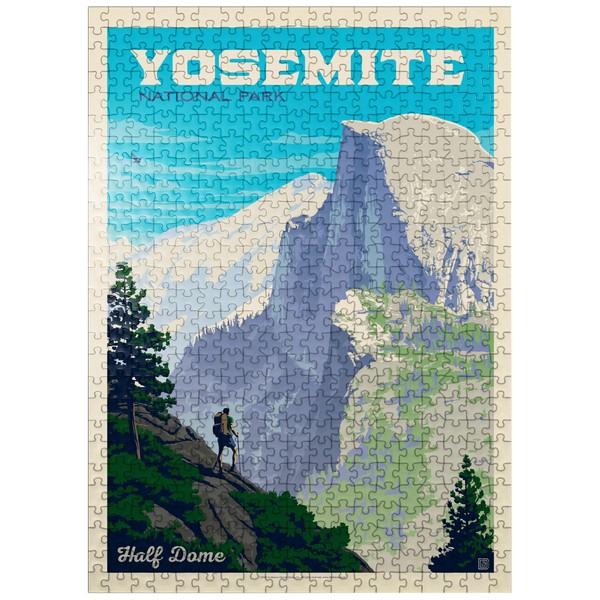 Yosemite National Park: Half Dome Vista, Vintage Poster - Premium 500 Piece Jigsaw Puzzle for Adults