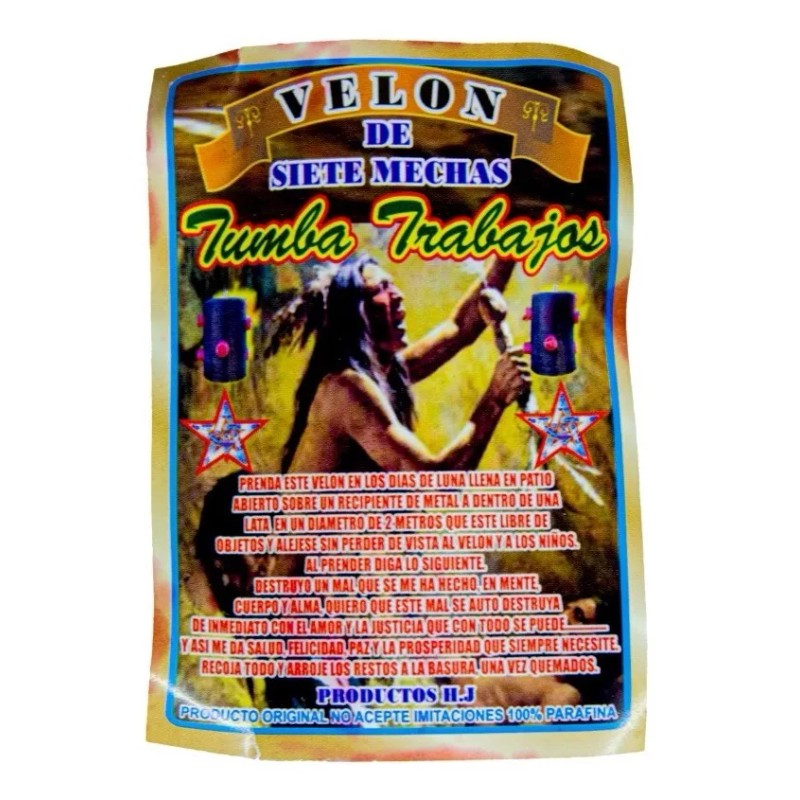 Velón De 7 Mechas Tumba Trabajo Rojo