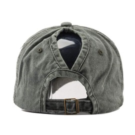 CheChury Women's Baseball Cap Vintage Ponytail Cap Washed Ponytail Baseball Cap with Braids Hole Loop Adjustable Outdoor Sports Leisure Baseball Cap Unisex, Green