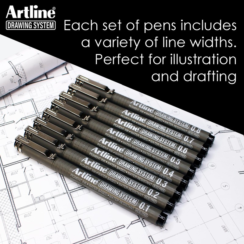 Artline 230 Drawing System Pens, Technical Drawing Pens For Drafting,