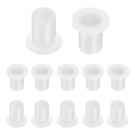 sourcing map 12pcs Flanged Sleeve Bearings Plastic Bushings ID 10.1mm x OD 13mm x Length 20.5mm Nylon Bushings, White