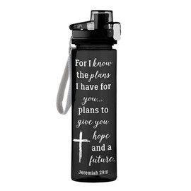 Religious Water Bottle - for I Know The Plans Jeremiah 29:11 Water Bottle, 25 Ounce