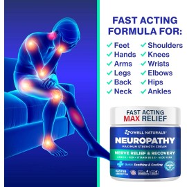 OWELL NATURALS Neuropathy Cream Extra Strength Nerve Relief Cream for Foot, Hand