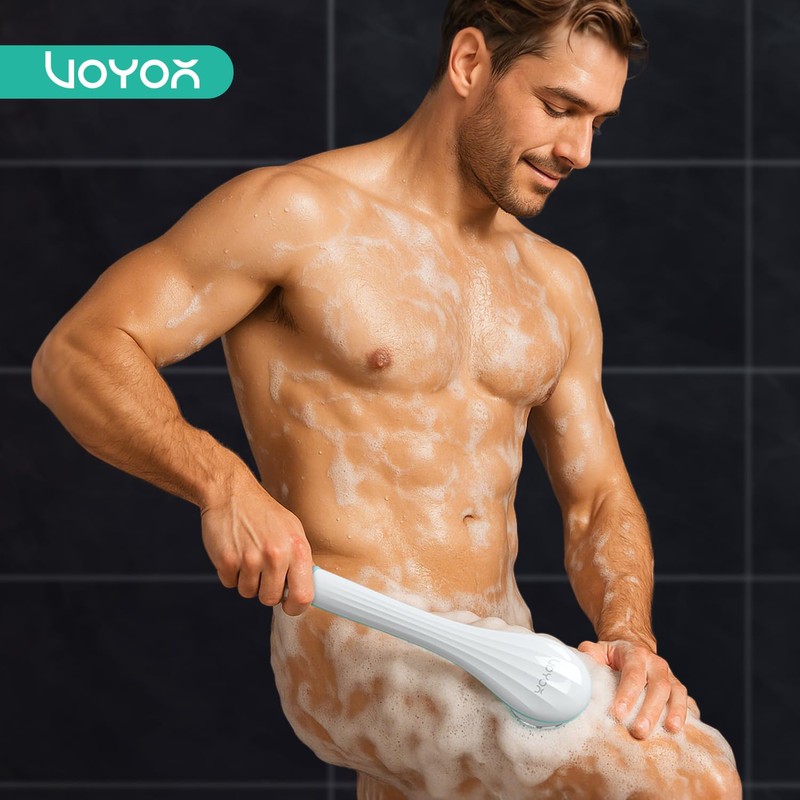 VOYOR Electric Silicone Body Scrubber, Back Scrubber for Shower, Waterproof