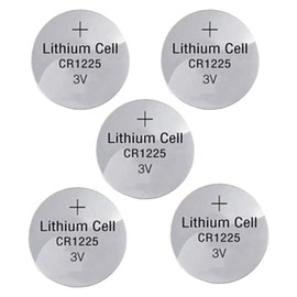 BlueDot Trading CR1225 Coin Button Cell Battery 3V Lithium-Metal for Thermometers, Watches, Key Fobs, Laser Pointers, Medical Devices, Calculators, and More, (5-Pack)
