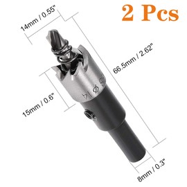 12mm HSS Drill Bit Hole Saw Cutter,HSS Hole Saw Kit, Hole Saw Drill Bit Set Cutter Tool, High Speed Steel Hole Saw Cutting Kit, HSS Drill Bit for Metal Alloy Wood (2 Pcs)