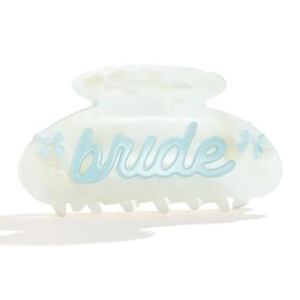 LILIE&WHITE Acrylic Bridal Hair Clips For Women With Blue Letter Bow Design Fashion Monogram Bridemaid Claw Clips Bow Bride Accessory Cute Alphabet Wedding Hair Claws