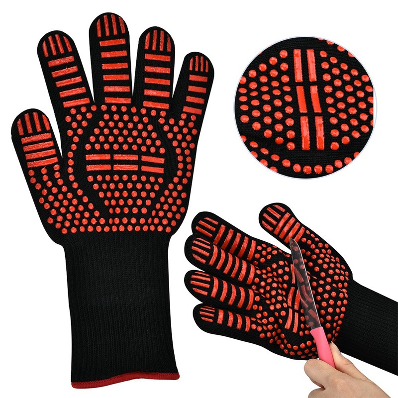 1 Pair of Fireproof High Temperature Resistant Microwave Oven Gloves