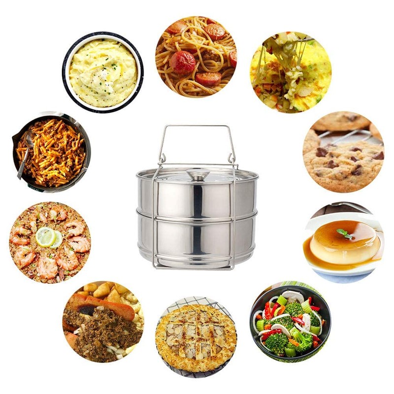 Stackable Steamer Insert Pans- Instant Pot Accessories 6 Qt-2 Silicone