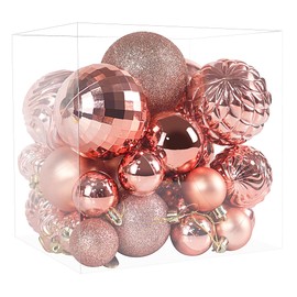 Annecy Christmas Tree Ornaments - 36 PCS Shatterproof Christmas Ball Ornaments Set for Christmas, Holiday, Wreath & Party Decorations (Multi-Size, Rose Gold)