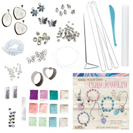 Hapinest Make Your Own Clay Jewelry Making Kit for Girls,Create 3 Bracelets & 3 Necklaces