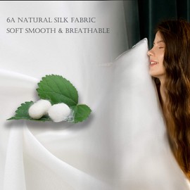 HandSun 100% Mulberry Silk Pillowcase, Breathable Silk Pillowcase for Hair and Skin, Silk Standard Pillow Cases with Hidden Zipper (20"x26", 1 Pack with Gift Package)