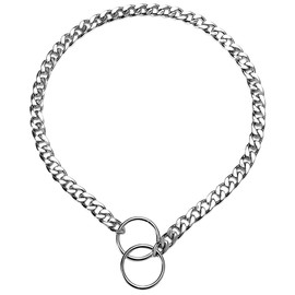 Silver Choke Collar for Dogs Metal Slip Link Dog Chain Collars Heavy Duty Training Martingale Dog Choker Collars for XXS XS Small Medium Large Breed Pets Boys Girls, S