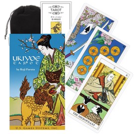 Kancharo Tarot Cards, 78 Sheets, Tarot Divination [Ukiyoe Tarot] Japanese Tarot Card Basic Instruction Manual & Pouch Included