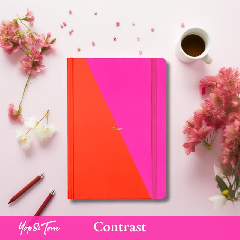 Yop & Tom Contrast Lined Journal - A5 Notebook -