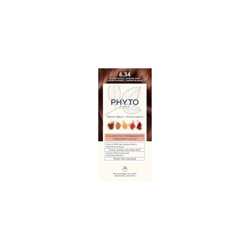 Phyto Phytocolor 6.34 Permanent Coloration Dark Blonde Golden.
