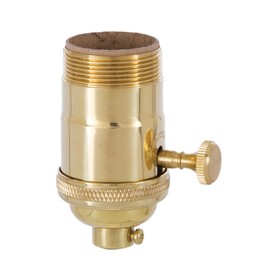 B&P Lamp® 3-Way, Turned Brass Lamp Socket (E26) with Special Polished-No Lacquer Finish, UNO Thread