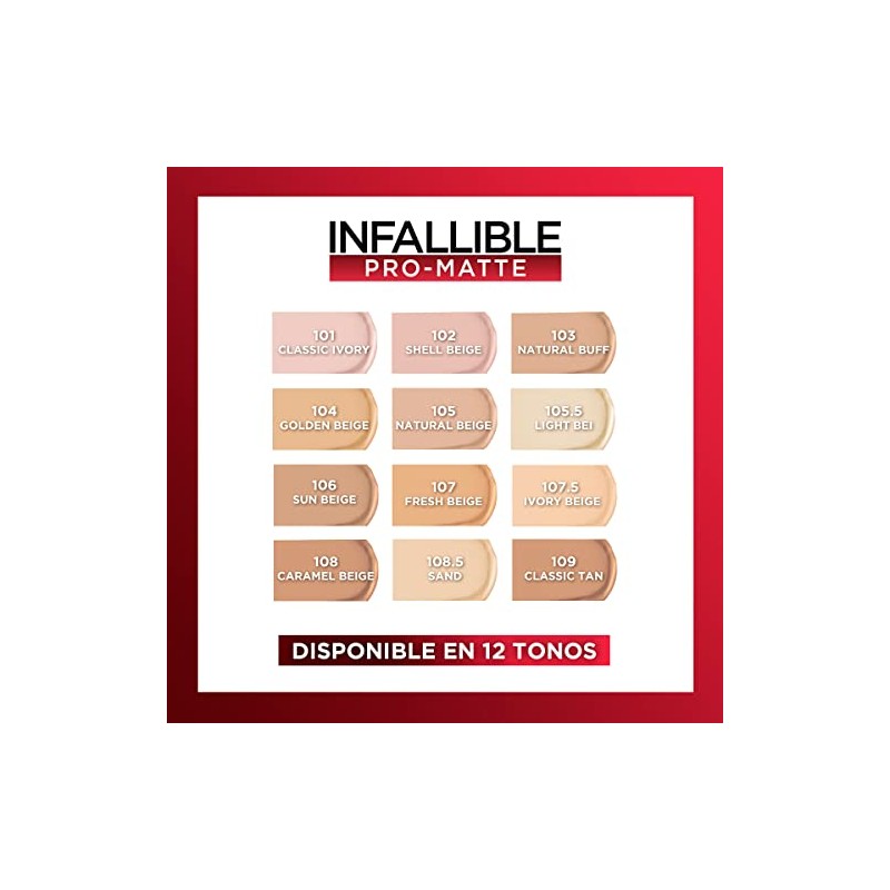 L'Oreal Paris, Base De Maquillaje Líquida De Larga Duración, Infallible