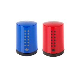 Mini Grip 2001 Pencil Sharpener Single Hole Display Pack of 10 Blue/Red