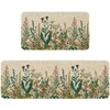 Eikunn Farmhouse Kitchen Rugs Set of 2, Weeds Floral Wildflower