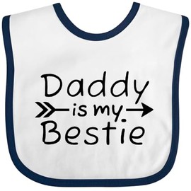 inktastic Daddy Is My Bestie Baby Bib White and Navy 46b83