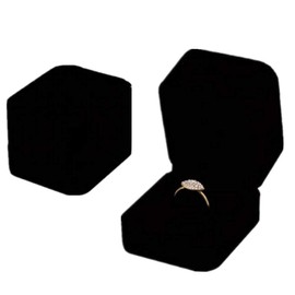 NA 2 Pcs Jewellery Box Organizer Ring Gift Boxes, Velvet Ring Box Single with Lids Cardboard Jewellery Boxes Black Ring Boxes for Rings Jewellery Bulk Engagement Wedding Day Birthday Gifts