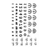 MapofBeauty 2 pcs Black numerals Prints Temporary Waterproof Tattoo Sticker