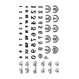 MapofBeauty 2 pcs Black numerals Prints Temporary Waterproof Tattoo Sticker