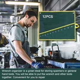 Yuecoom Multi-Purpose Tool Roll, Roll Up Tools Storage Bag Wrench Pliers Organizer Pouch Durable Roll Up Tool Bag 6/8/10/12//25 Pockets(12PCS)