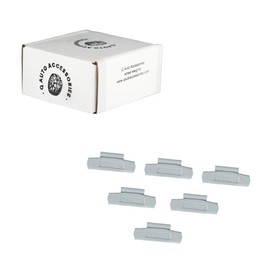 Q-AutoAccessories P style (steel wheels) 1 oz, 1.00 oz, Wheel Balancing Clip on, Hammer on Wheel Weights, coated (lead free) (50 pcs/box) (Q-AA-CO100P-50)