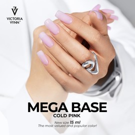 Victoria Vynn Mega Base Gel-Nagellack, Hybrid, UV, LED, für harte und lange Nägel, 15 ml, Kaltrosa