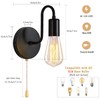 DTIEDY Pull Chain Wall Light Fixture 1-Light Wall Sconce with