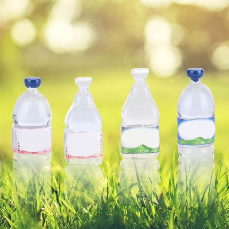 40pcs Dollhouse Water Bottles Set 4 Styles Miniature Drinking Accessories