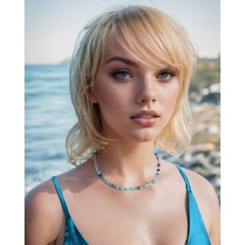 Lightock Simple Choker Necklace for Women Real Stone Healing Crystals Necklaces 4mm Beaded Choker Jewelry Anxiety Meditation Gift for Women (16"+2"), Stone, fluorite