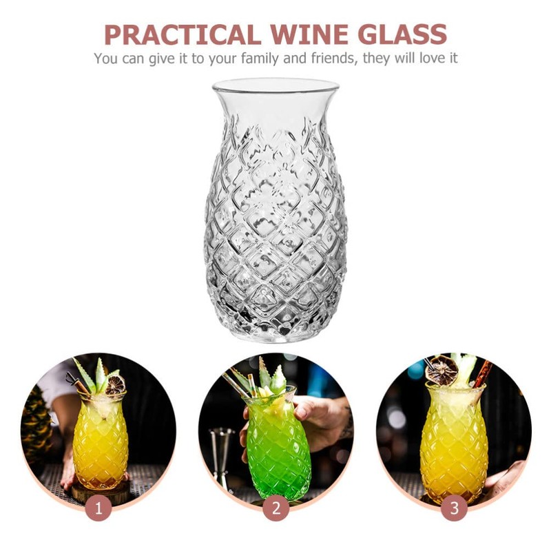 Zerodeko Cocktail Glasses Pineapple Design Vintage Glassware Smooth Rim Direct