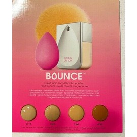Beautyblender Beauty Blender Bounce Liquid Whip Long Wear Foundation Sample Card 4 Shade NEW