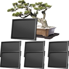 Pinkunn 6 Pieces Bonsai Humidity Tray, Dark Brown, 9.9 x 7 Inch, Resin Material, Drainage for Bonsai, Cactus, Succulents, Indoor and Outdoor Plants